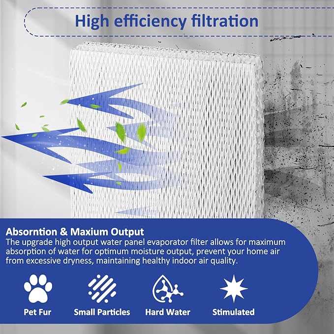 HASMX 9-1/2" x 10" x 1-1/2" Humidifier Water Pad Replacement Water Panel for Honeywell HE225A, HE225, HE225B Humidifier Wicking Filter Aluminum (1-Pack) - Image 6