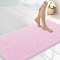 Smiry Luxury Chenille Bathroom Rugs 47x24, Extra Soft and Absorbent Shaggy Bath Mat, Machine Washable, Non-Slip Plush Carpet Runner for Tub, Shower, and Floor, Home Decor Accessories, Pink by Smiry