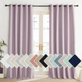 NICETOWN Pink Vintage Linen 100% Blackout Curtains for Living Room, Thermal Insulated Curtains 95“ Long, Noise Reducing Window Treatment Drapes for Home Office, 62" Wide Per Panel, Set of 2 by NICETOWN