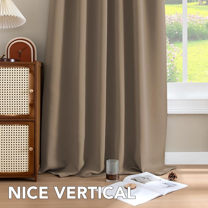 H.VERSAILTEX Blackout Curtains Thermal Insulated Window Treatment Panels Room Darkening Blackout Drapes for Living Room Back Tab/Rod Pocket Bedroom Draperies (2 Panels, Macchiato, 52 x 72 Inch) - Image 8
