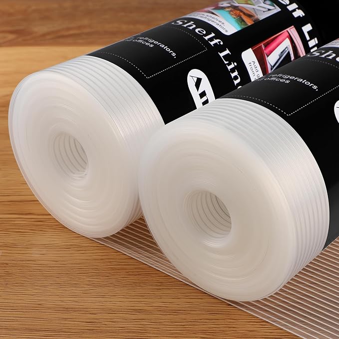 Anoak Shelf Liner Cabinet Liner, Non Adhesive Drawer Liner, Washable 12 Inch x 20 FT x 2Rolls Waterproof Durable Non-Slip Shelf Liner for Kitchen, Drawer, Refrigerator by ANOAK