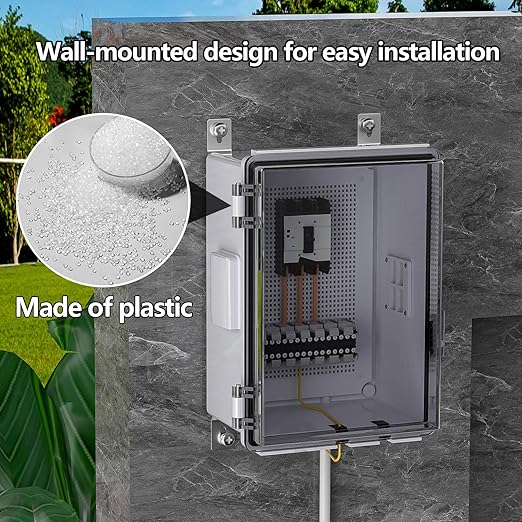ABS Electrical Junction Box, Ventilated Design, Cable Grommets, IP65 Waterproof Enclosure, Indoor/Outdoor Use with Mounting Panel. (Clear Cover, 11"x7.4"x5.5") - Image 5