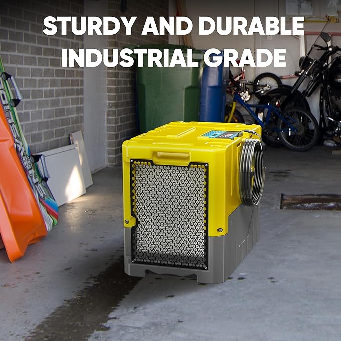 190PPD Commercial Dehumidifier with Pump for Basement-6000Sq.Ft. Warehouse, Large Space Crawl Space Dehumidifier for Efficient Water Damage Restoration-Auto Defrost, Memory Starting, Yelow - Image 6