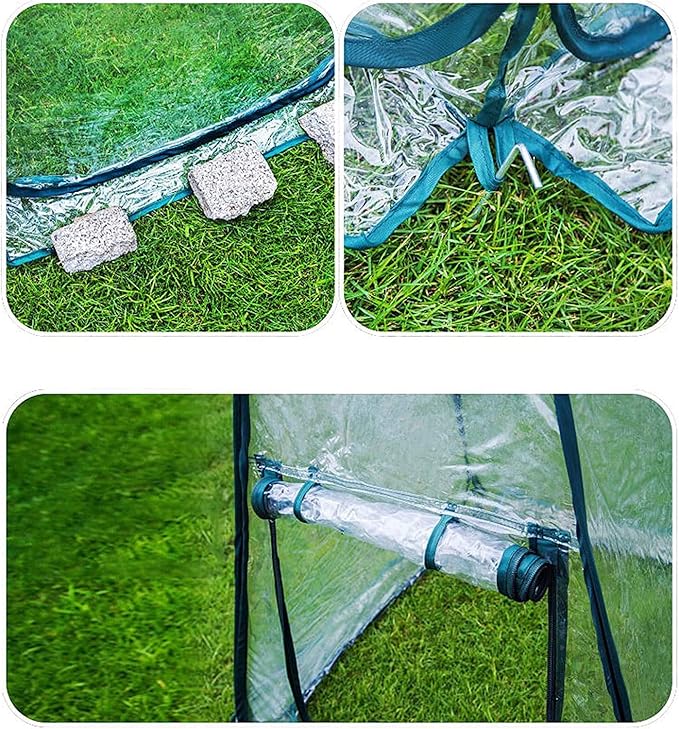 porayhut Pop Up Greenhouse Cover ,Pack of 2 Pcs,Flower House Mini Gardening Plant Flower Sunshine Room Room,Backyard PVC Greenhouse Cover for Cold Frost Protector Gardening Plants - Image 4