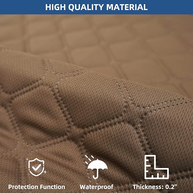 Eismodra Waterproof Recliner Chair Covers for Reclining Couch Slipcovers Seat Cushion,Anti-Slip Sofa Cover for Dogs Pets Furniture Protector Washable,Brown Set (3 Pieces) - Image 3