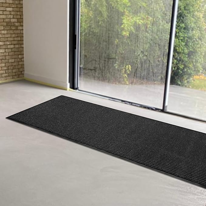 MaxMat® Commercial Floor Mat - Heavy Duty, Large Sizes, Indoor/Outdoor, Waterproof, Low-Profile, Easy to Clean Doormat (6 x 2 Feet, Black, MXM-RIB0026BK) - Image 2