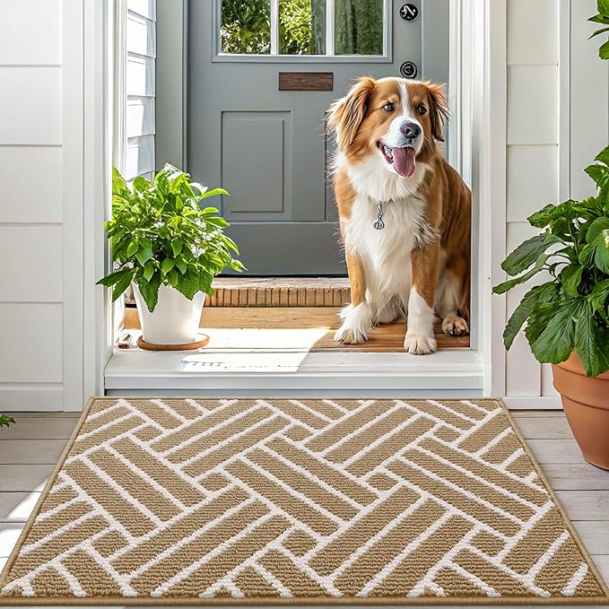 OLANLY Indoor Door Mat, 48x32 Inch, Dirt Resistant and Absorbent, Non-Slip Rubber Backing Floor Mats, Easy Clean Low-Profile Doormat for Entryway, Front Door, and Inside Entrance, Beige - Image 6