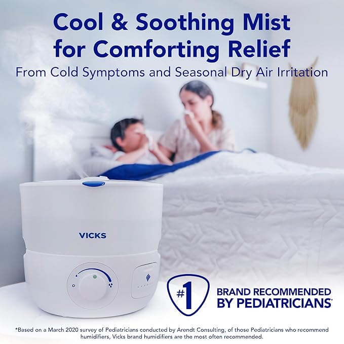 Vicks EasyCare Plus Top Fill Filter-Free Cool Mist Humidifier, Small Room–For Vapors 2 Ways –Works with Vicks VapoPads and VapoSteam, White - Image 3