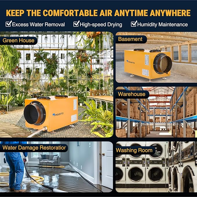MOUNTO 140 PPD Crawl Space Dehumidifier – Commercial Basement Dehumidifier with Auto Defrost, Compact Design, cETL Listed - Image 7
