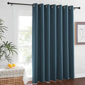 NICETOWN Window Treatment Sliding Door Curtain - Thermal Insulated Width Solid Blackout Patio Glass Door Drape, Extra Wide Draperies (Smoky Blue, 100 inches Wide x 84 inches Long) by NICETOWN