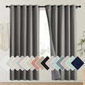 NICETOWN Grizzle Gray Vintage Linen 100% Blackout Curtains for Playroom, Thermal Insulated Curtains 72" Long, Noise Reducing Window Treatment Drapes for Laundry Room, 62" Wide Per Panel, Set of 2 by NICETOWN