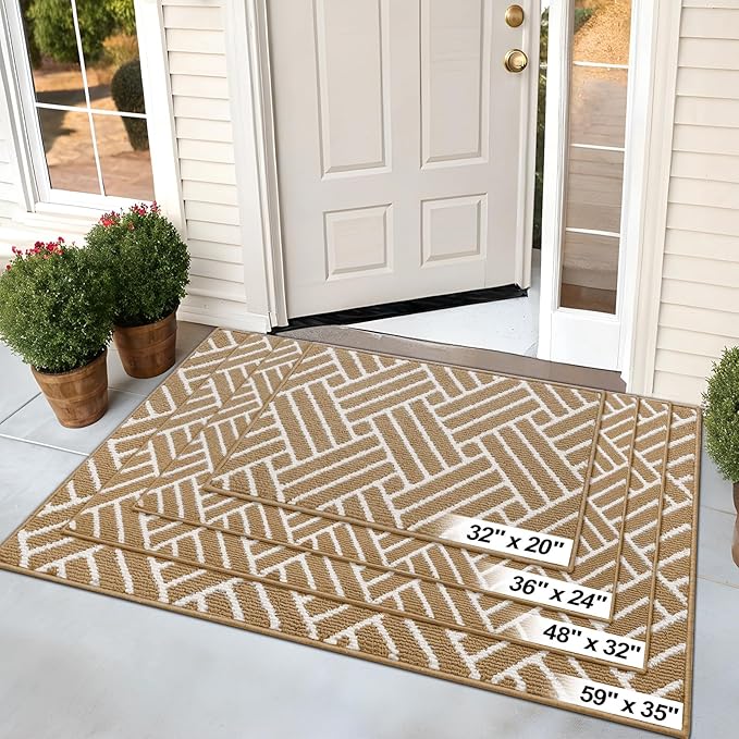 OLANLY Indoor Door Mat, 32x20 Inch, Dirt Resistant and Absorbent, Non-Slip Rubber Backing Floor Mats, Easy Clean Low-Profile Doormat for Entryway, Front Door, and Inside Entrance, Beige - Image 8