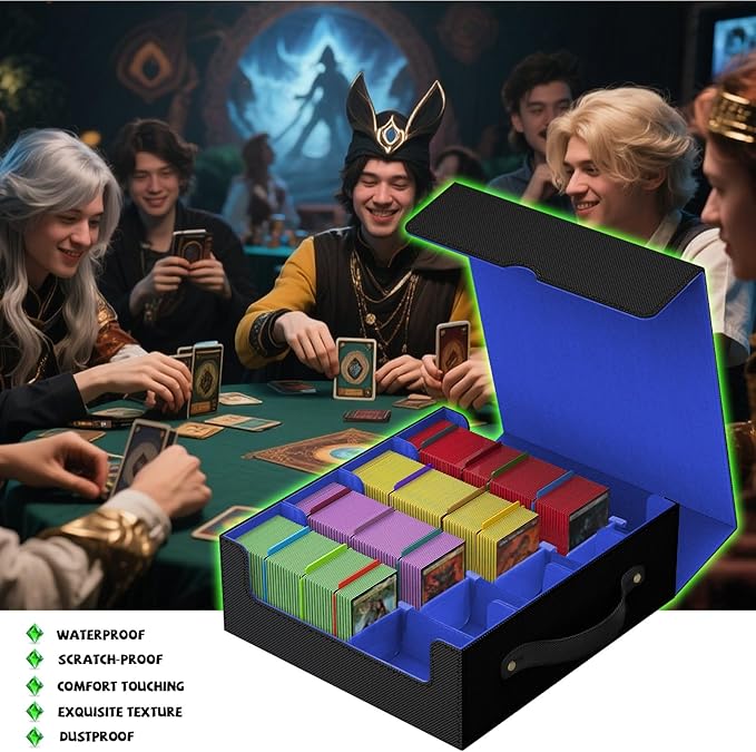 Trading Card Storage Box, Card Storages Boxes, MTG Deck Boxs, bulk card storage, Commander Decks Boxes, Sports Cards Storages, Mtg Commander Deckes Boxes,Deck Boxss Mtg (Black and Blue) - Image 5