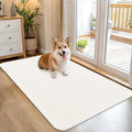 OLANLY Dog Door Mat for Muddy Paws 45x27, Absorbs Moisture and Dirt, Absorbent Non-Slip Washable Doormat, Quick Dry Chenille Mud Mat for Dogs, Entry Indoor Entryway Carpet for Inside Floor, Ivory by OLANLY