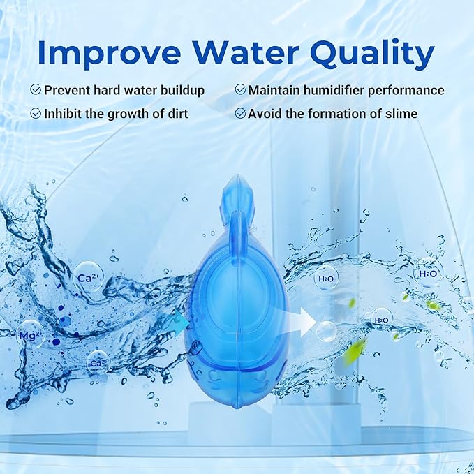 Funmit Humidifier Cleaning Fish, 12 Pack Humidifier Cleaner for Humidifiers and Fish Tanks, Purifies Water, Prevents Hard Water Build-Up, Reduces Scale, Blue - Image 5