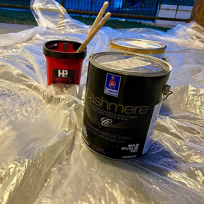 Plastic Drop Cloths for Painting, 10 Pcs 9x12ft Plastic Sheeting Tarp Waterproof Dustproof Almost Tear Resistance Multi-Purpose Furniture Cover Floor Wall Protection Film - Image 8