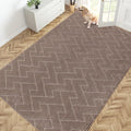 PURRUGS Easy Care Area Rug 6ft x 9ft, Non-Slip Machine Washable Entry Rug, Stain Resistant Accent Rug for Hallway, Bedroom, Living Room and Mudroom, Grayish Brown by PURRUGS