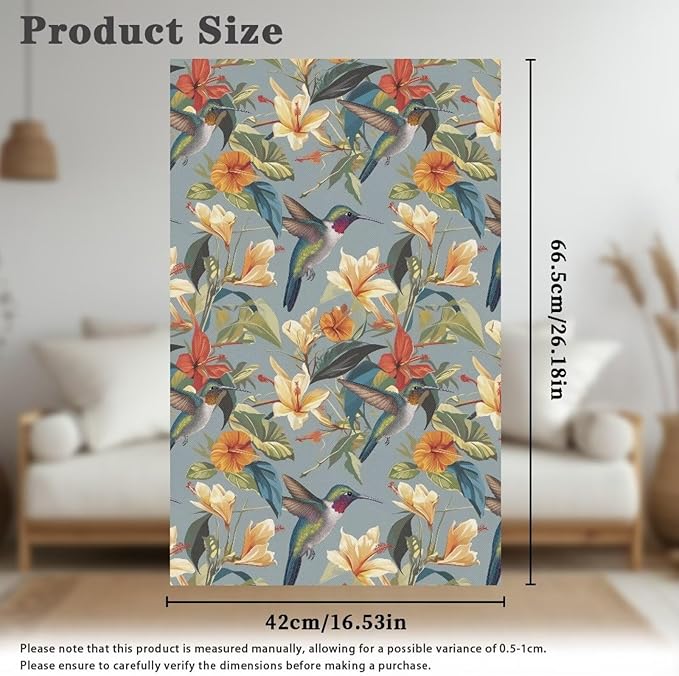 Hummingbird Armrest Cover Non-Slip Headrest Protector Stain Resistant Fabric Floral Pattern Protective Cover for Sofa Couch Theater Seat Folding Furniture Headrest Cover Easy to Install - Image 7
