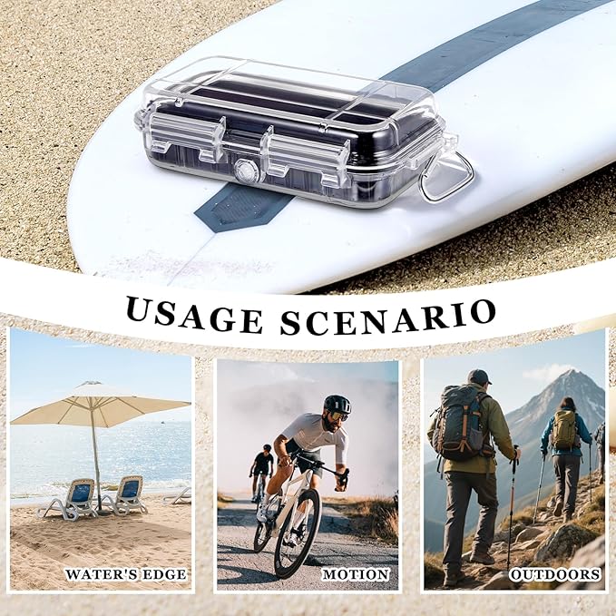 Waterproof Dry Box Clear Waterproof Storage Case with Clip Outdoor Sports Survival Equipment Shockproof Dustproof Sealed Field Box for Phone Camera Key Kayak Camping Fishing Hiking Boat - Image 6