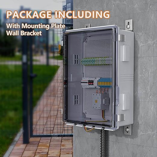ABS Electrical Junction Box, Ventilated Design, Cable Grommets, IP65 Waterproof Enclosure, Indoor/Outdoor Use with Mounting Panel (Clear Cover, 19.7"x15.7"x7.9") - Image 6