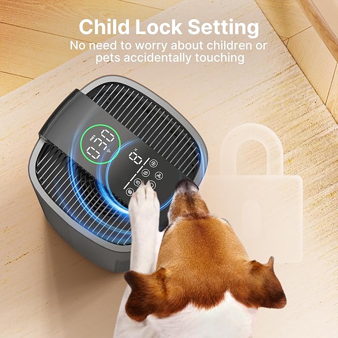 Air Purifiers for Home Large Room Up to 3600 Ft² with PM 2.5 Air Laser Sensor, HEPA 4-in-1 Filter for Airborne Particles, Sleep Mode for Allergies, Pet Hair in Bedroom, MR7566-WF, Grey, 1Pack+3Modes - Image 7