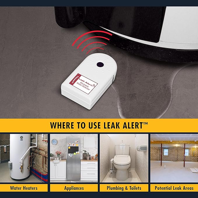 Zircon Leak Alert Electronic Water Leak Detector & Flood Sensor Alarm with 90dB Audio Dual Leak Alarms, 1 Pack,White - Image 4