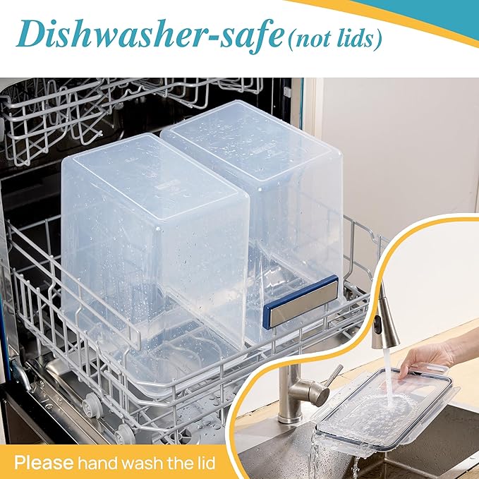 Vtopmart 9.5L 2 Pack Extra Large Flour Sugar Storage Containers for 25lbs flour, Airtight Kitchen Pantry Organization Canisters with Lids for Bulk food, Rice, Baking Supplies, BPA Free, Black - Image 4