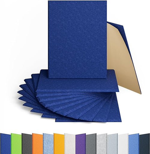 12 Pack Acoustic Panels Self Adhesive Sound Proof Foam, High Density Sound Acoustic Panel, 16X12X0.4 Inch 4:3 Rectangle Panels in Home, Office, Reccording Room, Studio, more(Telecom Blue) by Amantech