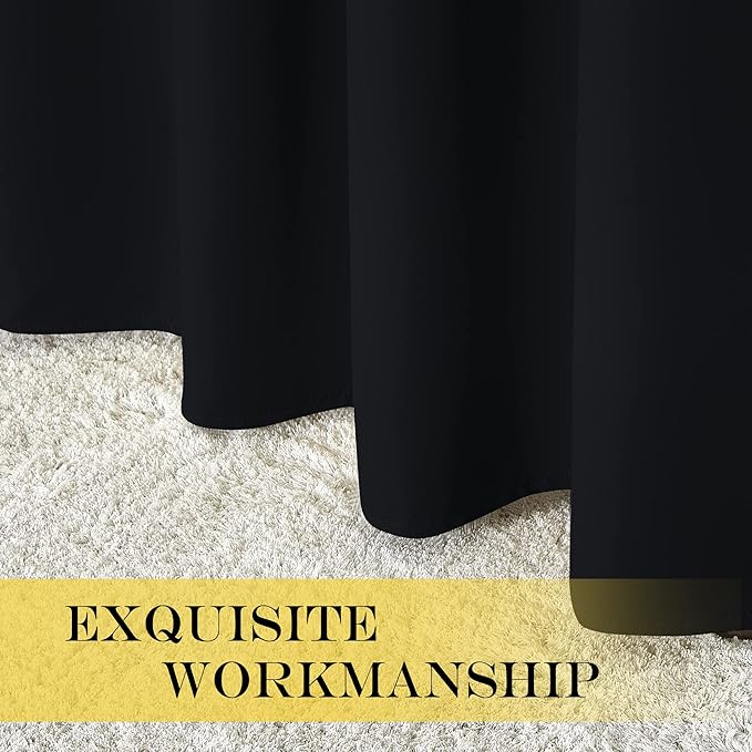 NICETOWN Blackout Patio Curtain Extra Wide and Long W100 x L120, Grommet Top Solid Panels Room Darkening Blind Thermal Insulated for Living Room/Sliding Glass Door, 1 Panel, Black - Image 6