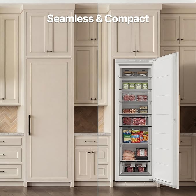 Ca'Lefort Panel Ready Refrigerator, Built-in All Freezer Panel-Ready Fridge, Perfect for Modern Kitchens, 8 Freezer Spaces, 9.75 cu.ft (Panel Not Included) - Image 7