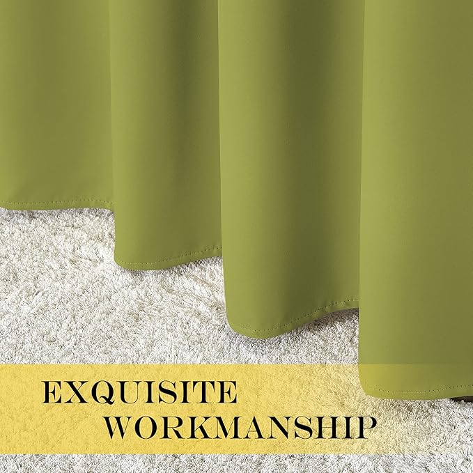 NICETOWN Blackout Patio Curtains 100 x 144 Inches Long for Sliding Door Extral Wide Blackout Curtain Panels Thermal Insulated Room Divider - Grommet Top, 100" W x 144" L, 1 Panel, Fresh Green - Image 5