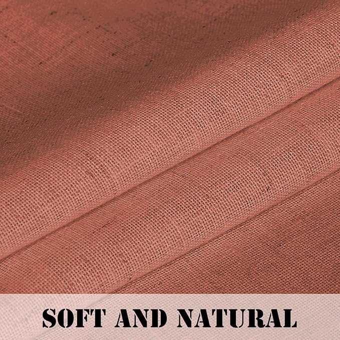 H.VERSAILTEX Linen Curtains Elegant Natural Linen Semi Sheer Curtains Energy Light Filtering Rod Pocket Window Treatments Panels for Living Room (Set of 2, Terracotta, 52 inch W X 72 inch L) - Image 4