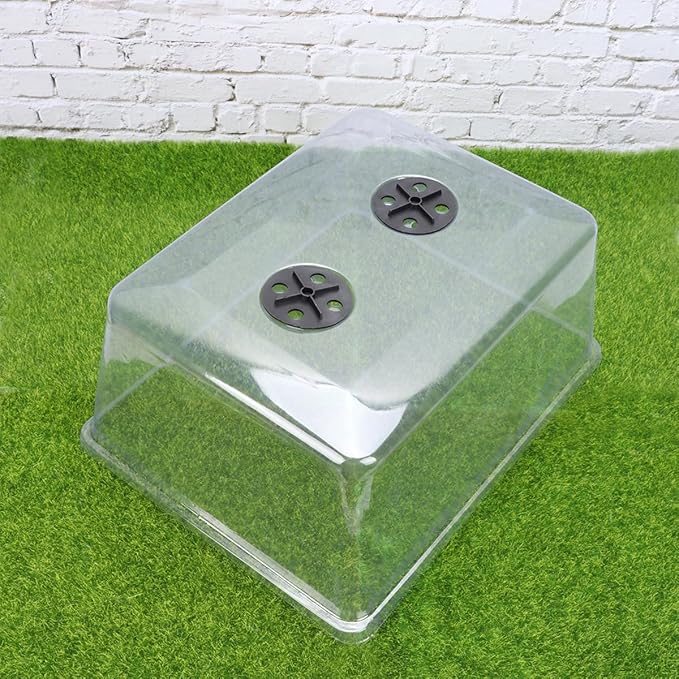 PRETYZOOM Elevated Lid for Starter Tray, Clear Plant Propagator Lids, Germination Tray Lid Started, Heightened Lids with Adjustable Humidity Vent (35x28x16cm) - Image 2