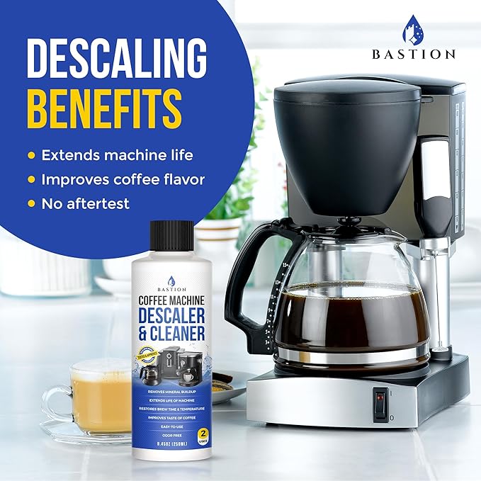 Bastion Coffee Machine Descaler & Cleaner - 2 Uses. (1 Bottle) Universal Descaling Solution Compatible with Keurig, Nespresso, Delonghi and All Single Use Coffee and Espresso Machines - Image 2