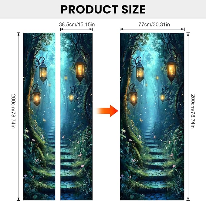 3D Door Stickers, Peel and Stick Vinyl Wallpaper ，Self-Adhesive Mural for Home Decor 30.3" W x 78.7" H (Forest Trail -1, 30.3" W x 78.7" H) - Image 3
