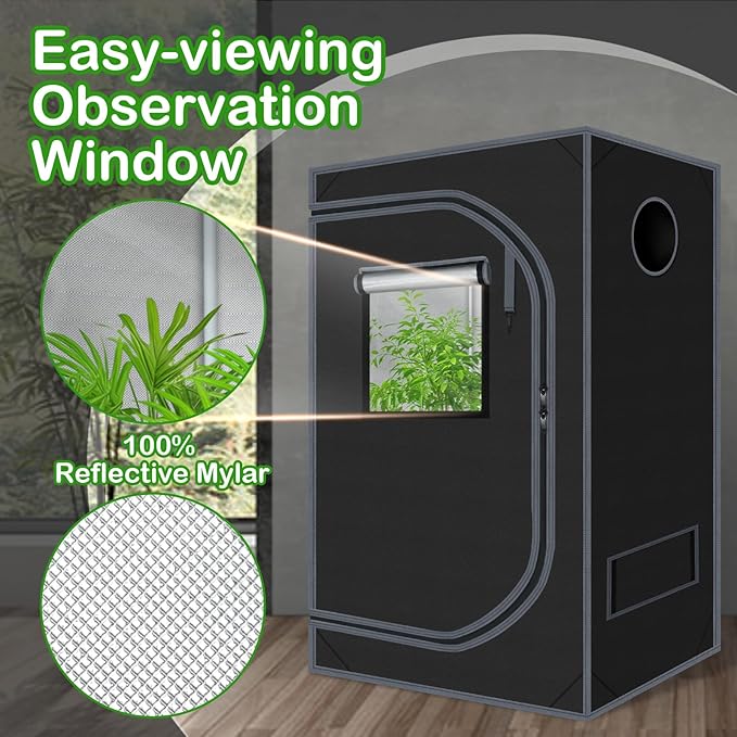 Grow Tent 24"x36"x60" Growing Tents for Indoor Plant 600D Mylar Hydroponic High Reflective Grow Tent for Plant Fruit Flower Veg Growing - Image 4