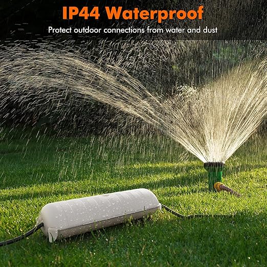 RESTMO Outdoor IP44 Waterproof Connection Box, Weatherproof Electrical Extension Cord Cover, Safety Seal Enclosure to Protect Holiday Decorations, LED Strip Light, Power Tool, Fountain, White - Image 4