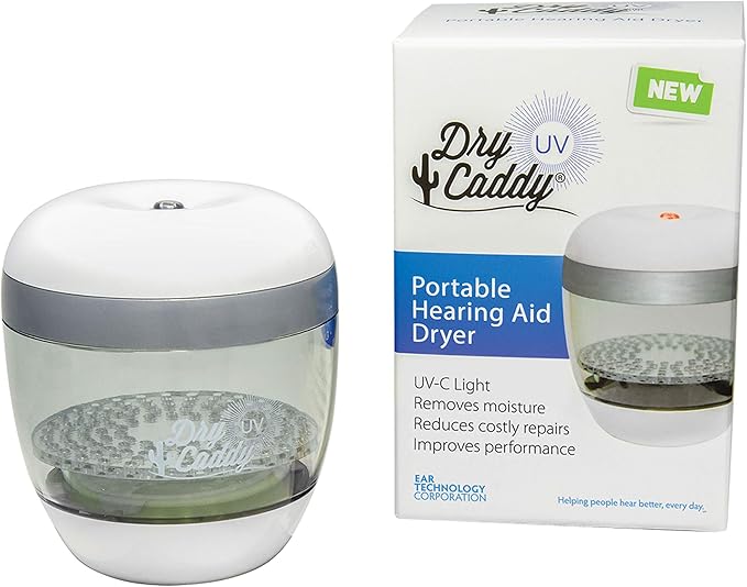 DryCaddy UV by Dry & Store | with Industry-Leading Desiccant to Keep Hearing Aids or Small Electronics Clean and Last Longer by DryStore