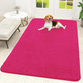 OLANLY Dog Door Mat for Muddy Paws 70x46, Absorbs Moisture and Dirt, Absorbent Non-Slip Washable Doormat, Quick Dry Chenille Mud Mat for Dogs, Entry Indoor Entryway Carpet for Inside Floor, Hot Pink by OLANLY