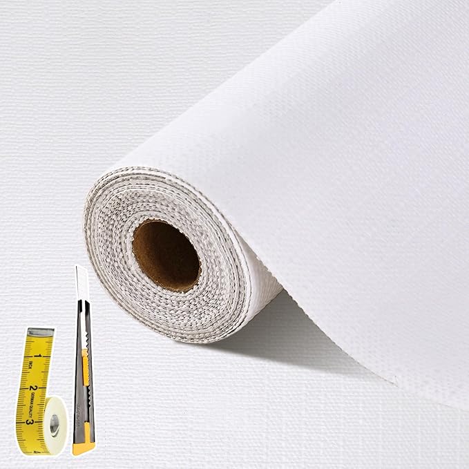 Drawer and Shelf Liner for Kitchen Cabinet: 12 in X 30 Ft Non Slip Waterproof Shelf Paper Non Adhesive Refrigerator Liners White Easy Liners for Bathroom Cupboard with Knife Tape Measure by Kimhan