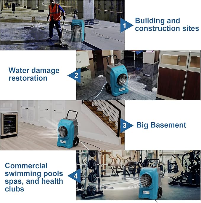 AlorAir 270 Pints Commercial Dehumidifiers Smart Wi-Fi with Pump, Up to 3,000 Sq.Ft Coverage for Large Room or Basements, Industrial Dehumidifier with Drain Hose, 5 Years Limited Warranty - Image 6