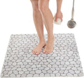 Square Shower Mat - Non Slip Shower Mats for Inside Shower - Extra Large 31x31 Shower Floor Mat Non Slip - Square Bath Mat for Shower - Secure Anti Slip Loofah Shower Bath Mat (31x31 Pebble) by ENKOSI