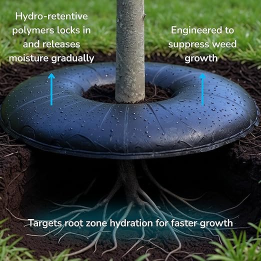 Smart Plant Watering Mat 24'' – Auto Tree Watering & Slow Release 30-Day Hydration | Vacation Plant Watering Device with Humidity Mat for Indoor Plants, Herbs & Small Trees (3 Mats/Pack) - Image 5