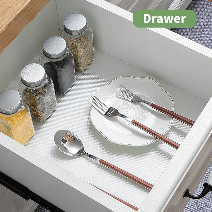 Shelf Liners 32 inch x 20 ft Shelf Liners for Kitchen cabinets nonstick Shelf Lining Drawer Mats EVA Protector for Cupboard (Clear Ribbed,32 inch x 20 ft) - Image 7