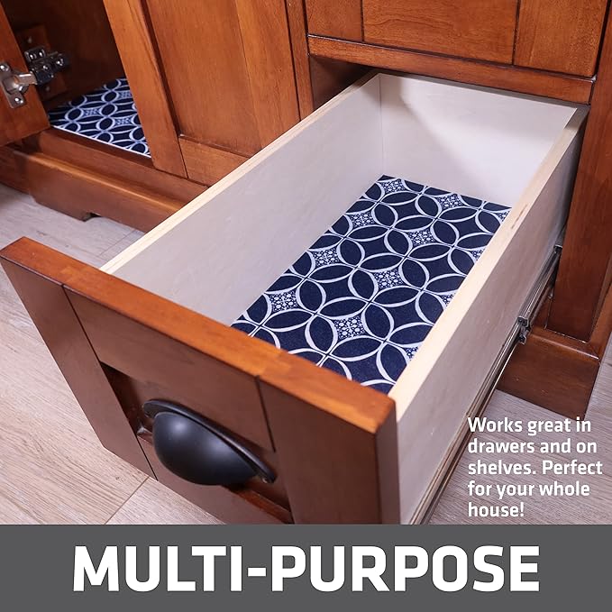 Drymate Premium XL Under Sink Mat, Waterproof Cabinet Protection Mats for Kitchen & Bathroom, Absorbent Shelf Liners, Slip-Resistant, Non-Adhesive, Machine Washable (USA Made)(24”x59”)(Indigo) - Image 5