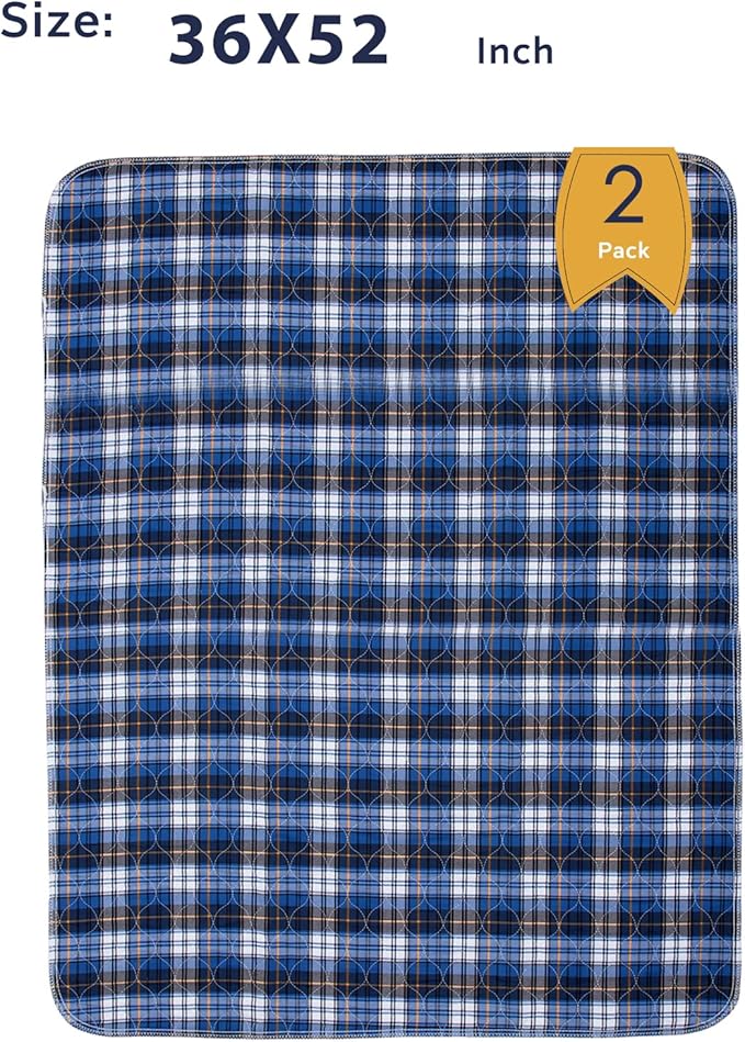 Non-Slip Bed Pads for Incontinence Washable (36" x 52"|2 Pack),Waterproof Bed Pads,Adult Washable Incontinence Bed Pads for Adults,Dog,Kids - Image 2