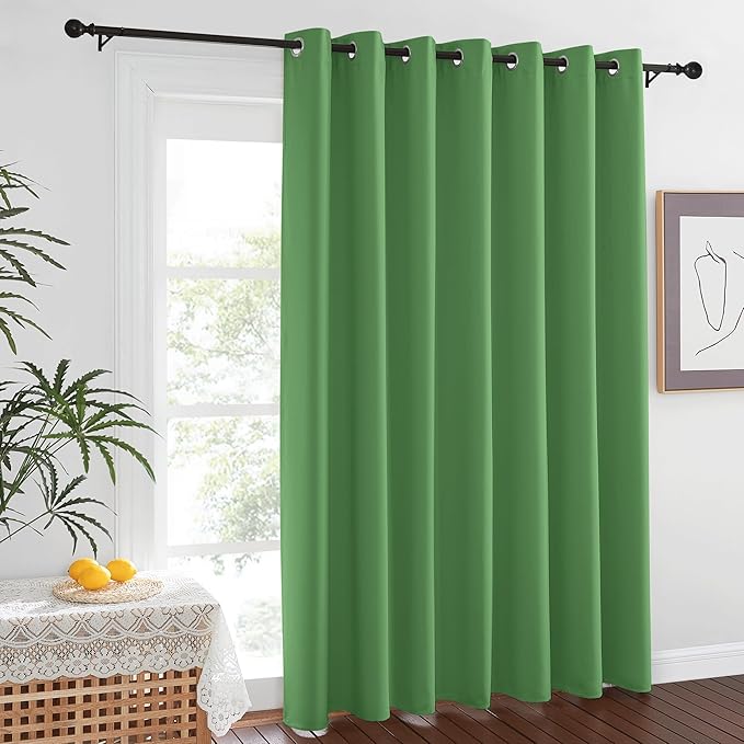 NICETOWN Room Divider 84 inch Curtain for Sliding Glass Door, Grommet Thermal Insulated Sound Reducing Window Treatment Draperies for Bedroom/Living Room, W100 x L84, 1 Panel, Froest Green by NICETOWN
