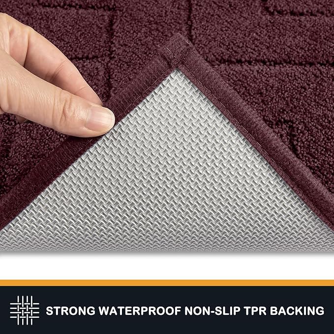 PURRUGS Dirt Trapping Door Mat 24" x 59", Non-Slip Machine Washable Entry Rug, Dog Doormat, Indoor Front Door Mat, Super Absorbent Entryway Rug for Muddy Shoes & Paws, Burgundy Red - Image 4