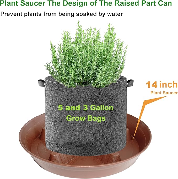 4 Pack Plant Saucer 14 inch, Plastic Plant Saucers for Indoors, Raised Middle Plant Trays for Pots, Water Tray for Plants, Plant Stand Water Catcher Tray, Pot Saucers for Plants - Image 4