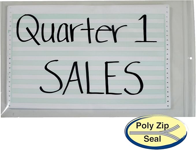 C-Line Heavyweight Industrial Poly Zip Bags, 13" x 16-3/4", Box of 50 (47014) - Image 2